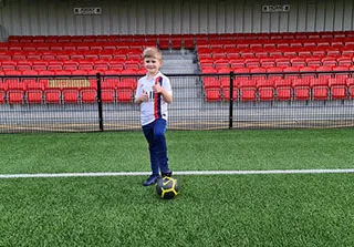 boy with retro kit