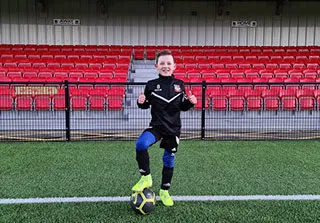 boy with blue leggings